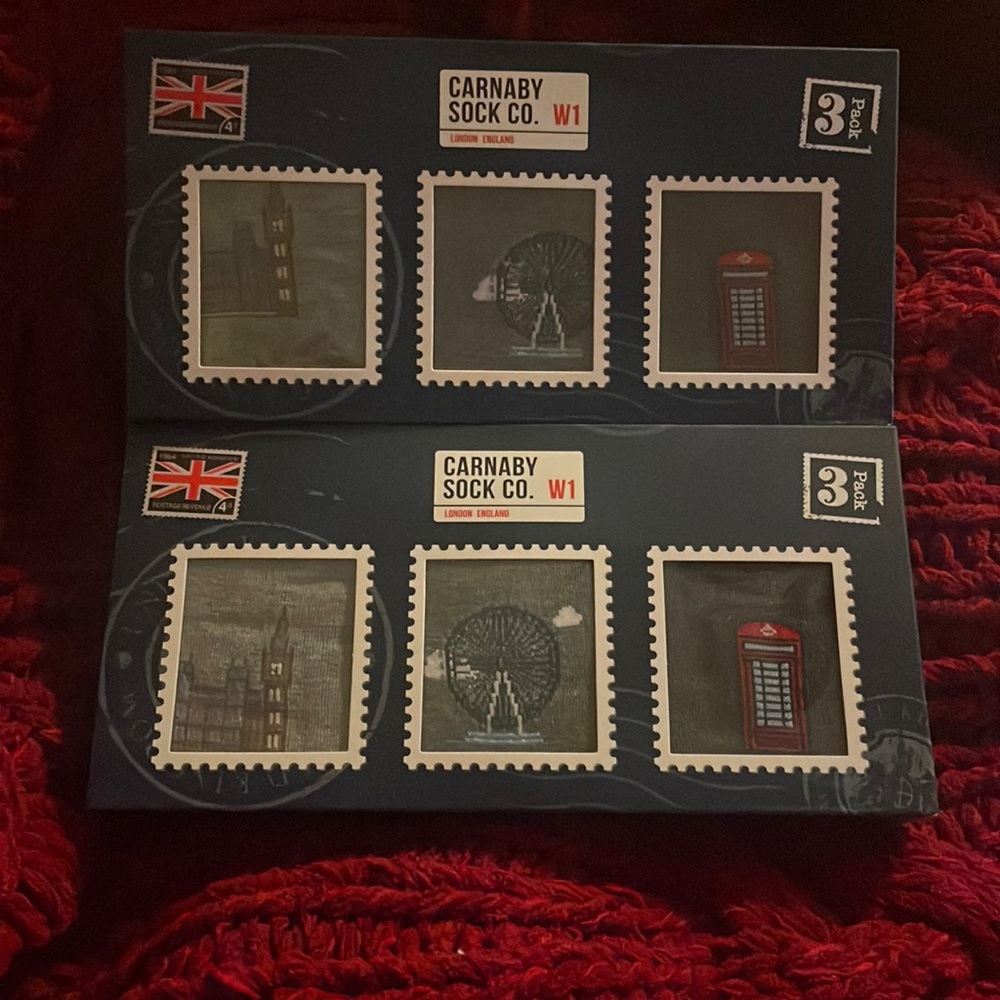 Carnaby Sock Co. London Theme Set Of 3 Boxed Two Pack New Nwt Nib Men Size 8-12